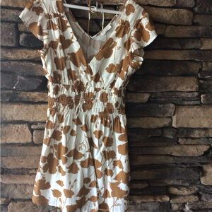 Blu Pepper Brown and White Patterned Dress